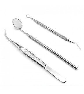 Set instrumente: oglinda, sonda, pincet